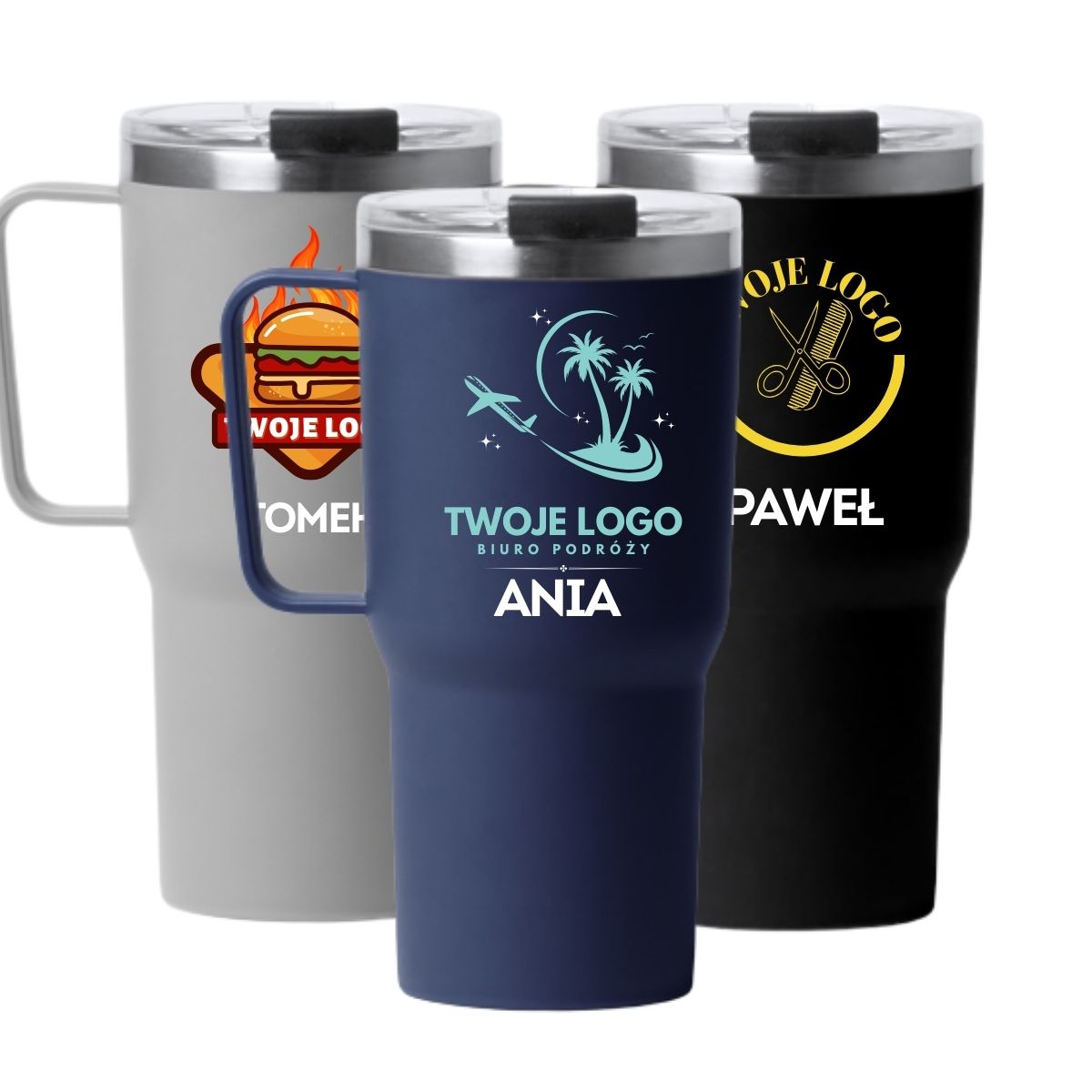 biała koszulka z logo na piersi